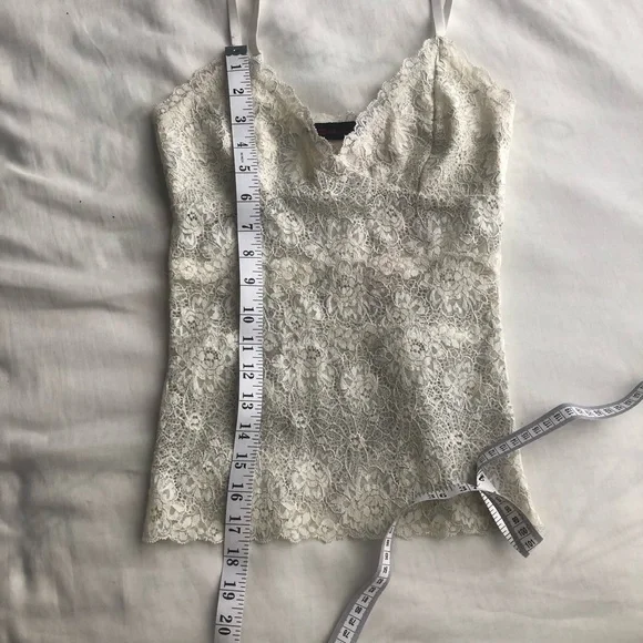 Seduction Lace Sheer Cream Camisole Top - Picture 5 of 8